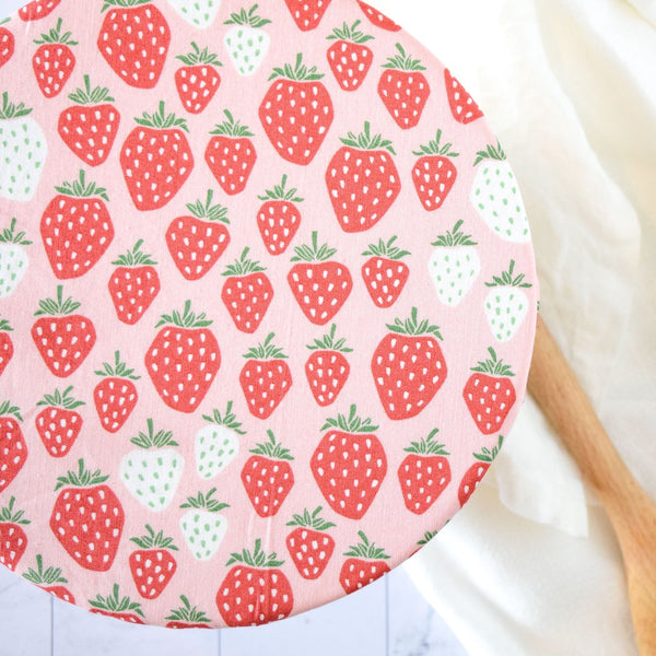 Reusable Dish Cover - Pink Strawberry