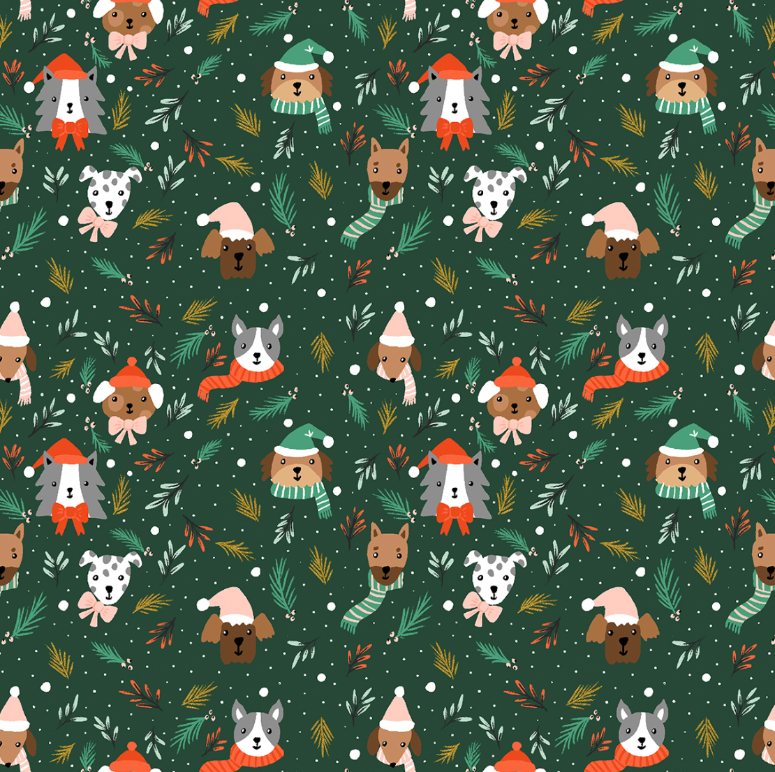 Reusable Dish Covers - Winter Puppies