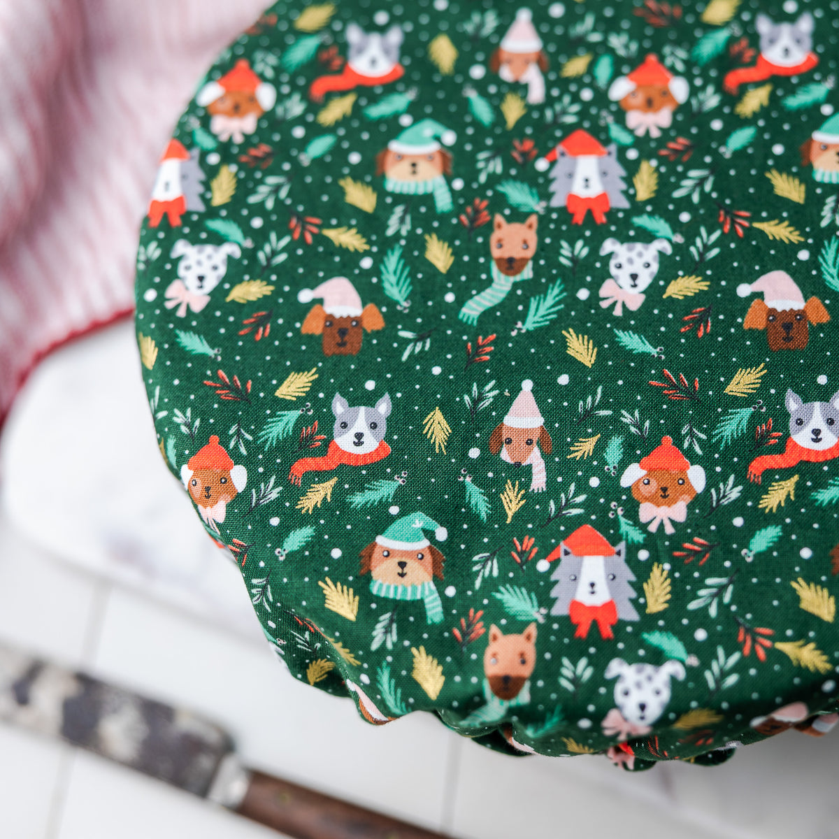 Reusable Dish Covers - Winter Puppies