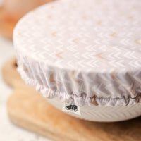 Reusable Dish Covers - Oatmeal Herringbone
