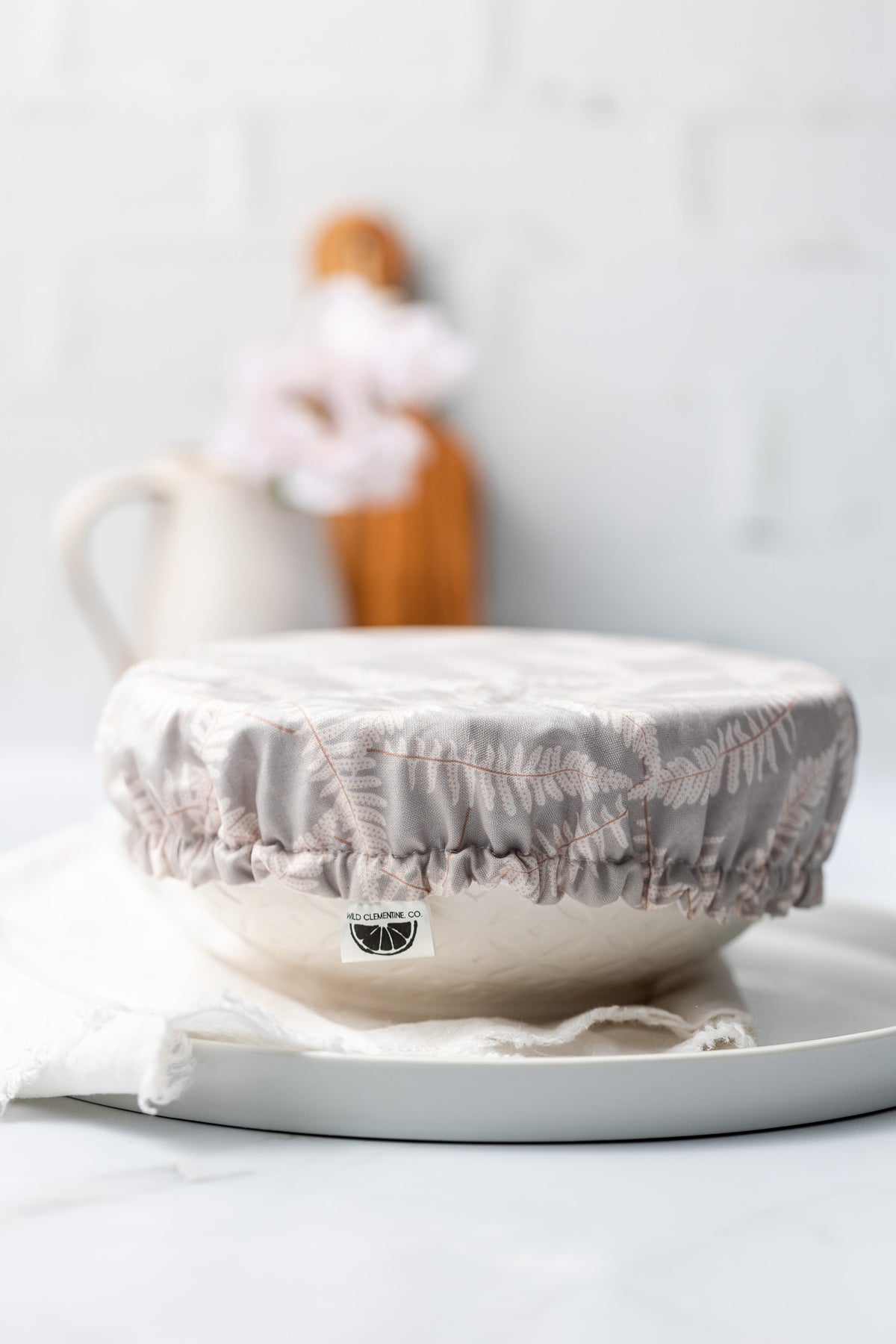 Reusable Dish Cover - Grey Ferns