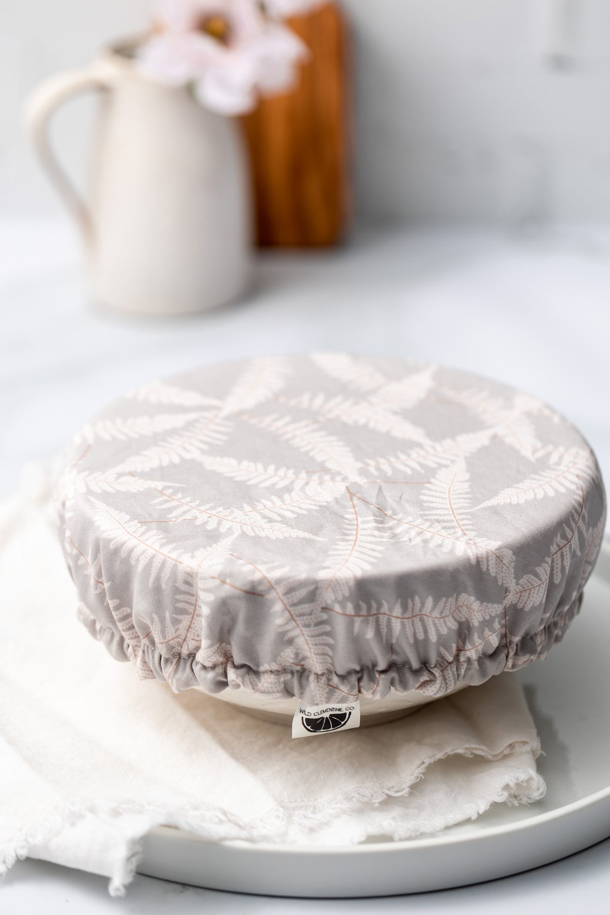 Reusable Dish Cover - Grey Ferns