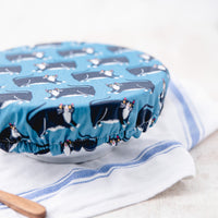 Reusable Dish Cover - Fat Cats in Blue