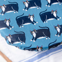 Reusable Dish Cover - Fat Cats in Blue