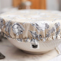 Reusable Dish Cover - Cream Peonies