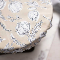 Reusable Dish Cover - Cream Peonies