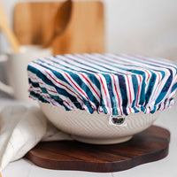 Reusable Dish Cover - Red and Blue Stripe
