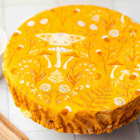 Reusable Dish Cover - Yellow Mushrooms