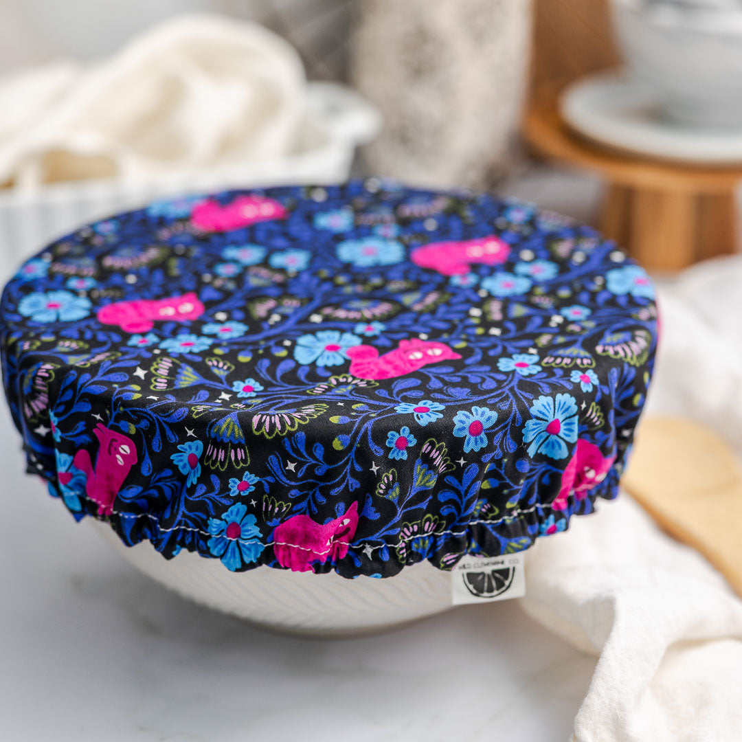 Reusable Dish Cover - Cheshire Cat Black