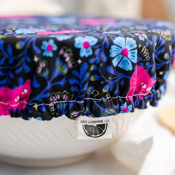 Reusable Dish Cover - Cheshire Cat Black