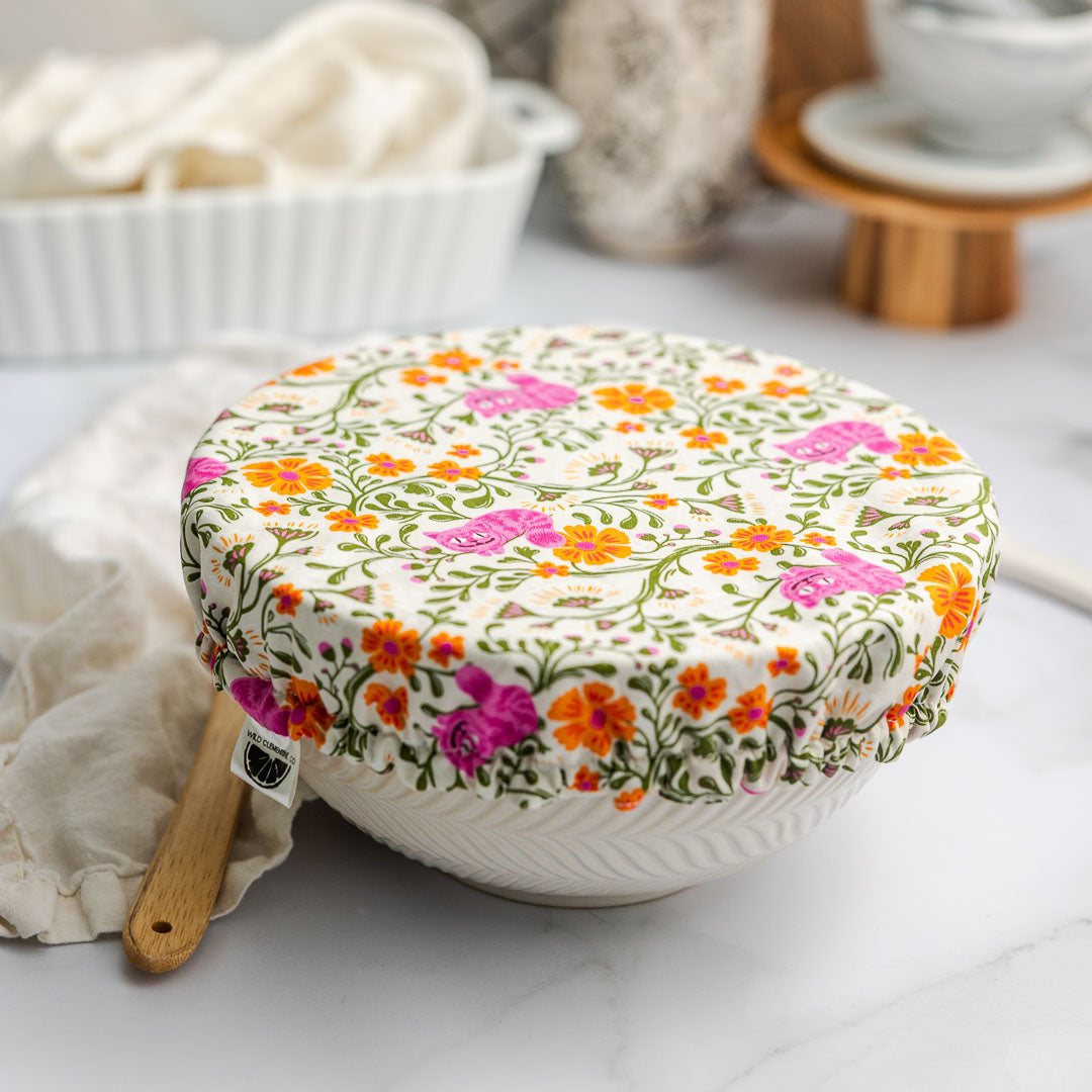 Reusable Dish Cover - Cheshire Cat Cream