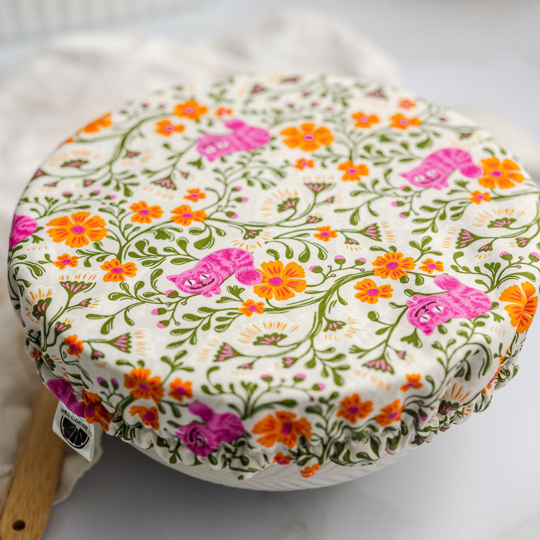 Reusable Dish Cover - Cheshire Cat Cream