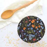 Charcoal grey floral dish cover from Wild Clementine Co.