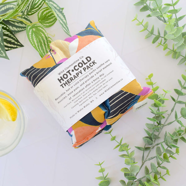 Flaxseed heating pad with purple modern pattern