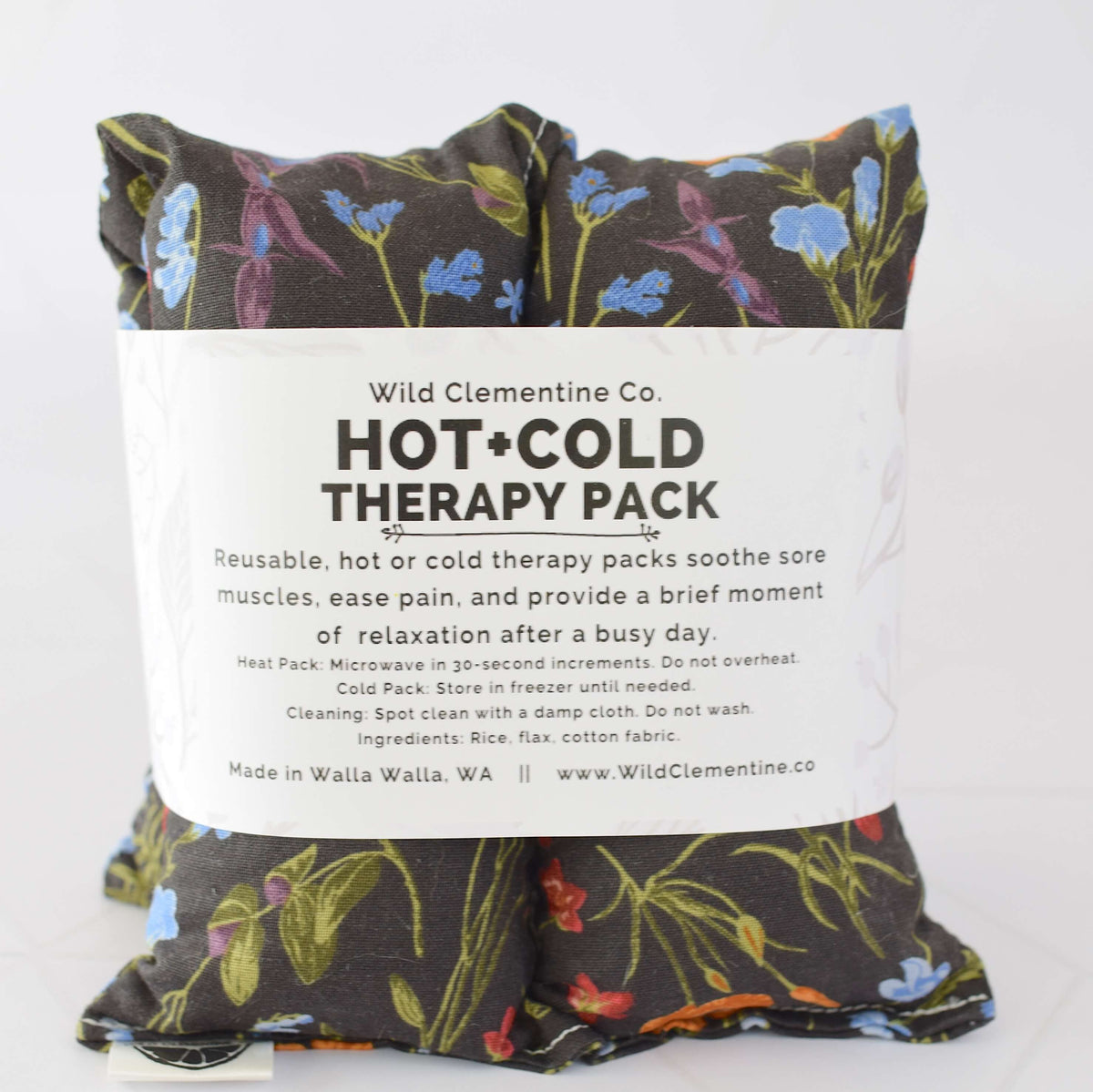 Hot + Cold Therapy Pack - Charcoal Grey Floral
